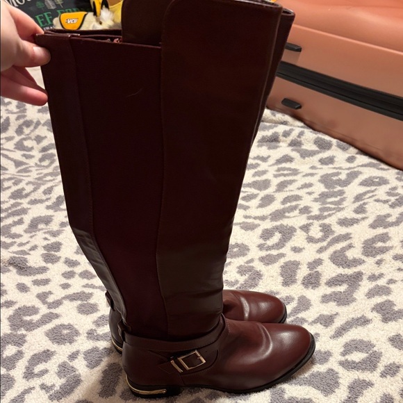 Maroon Riding Boots with Gold accents - Picture 2 of 7